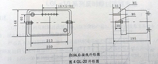 gl-15、25反時(shí)限過流繼電器板后接線圖