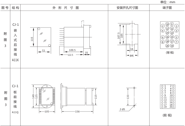 SS-51時(shí)間繼電器外形及開(kāi)孔尺寸圖片一